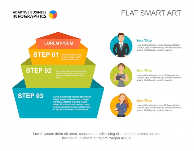 Three Steps Marketing Process Chart Template – Free Download