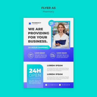 Pharmacy Flyer Template Design – Free Download, Download Free Stock Photo