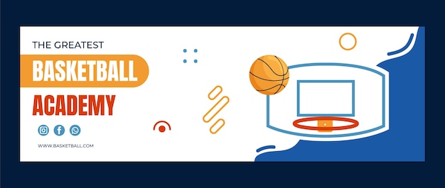 Hand Drawn Basketball Twitter Header Featuring a Hoop – Free Download