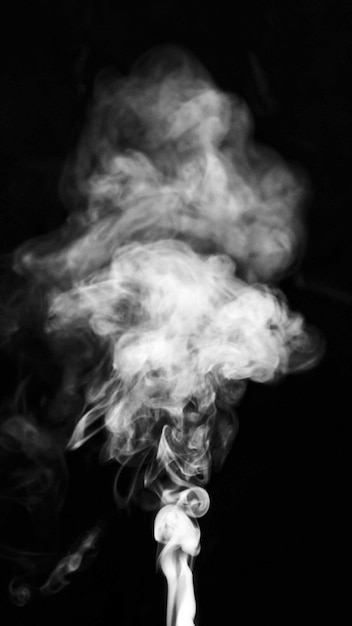 White Cloud Smoke on Black Background – Free Download