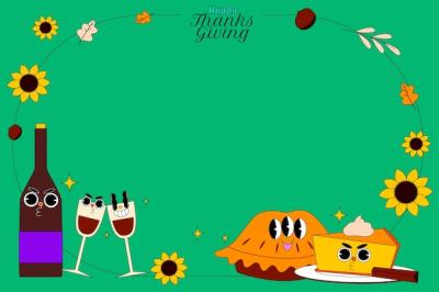 Flat Background for Thanksgiving Celebration – Free Download