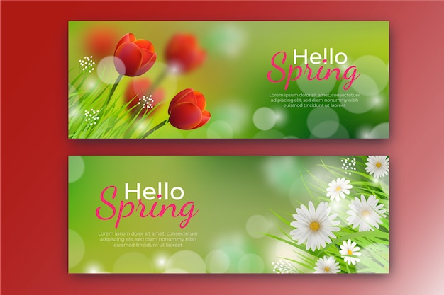 Spring Sale Horizontal Banners Set – Free Download