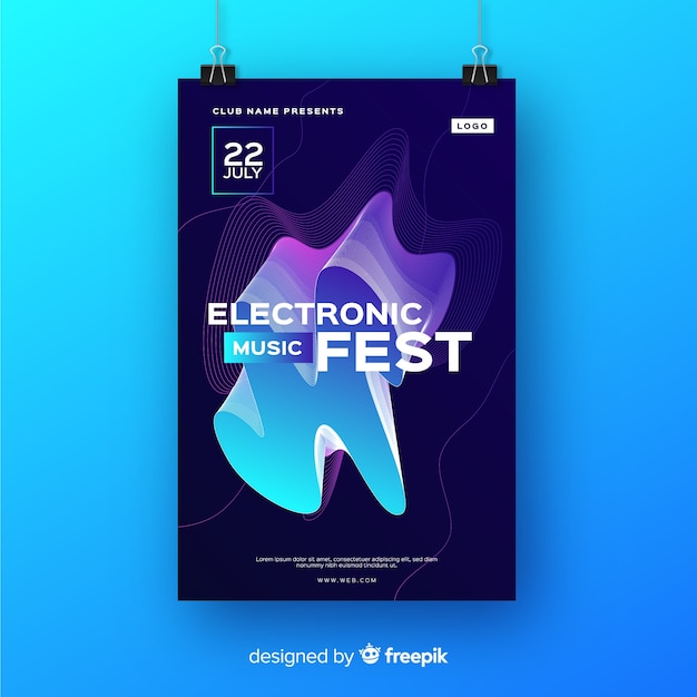 Abstract Electronic Music Poster Template – Free Download