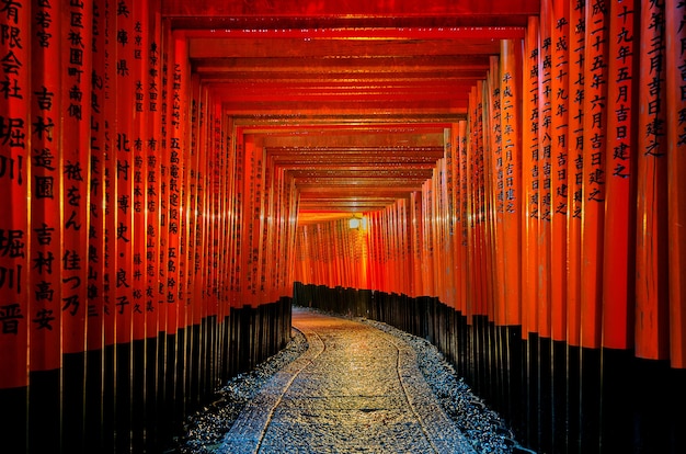 The Red Torii Gates Walkway at Fushimi Inari Taisha Shrine in Kyoto, Japan – Free to Download