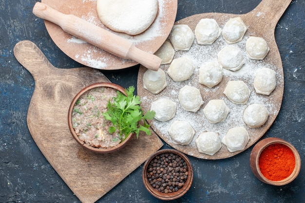 Floured Dough Slices with Minced Meat, Greens, and Peppers – Free Download