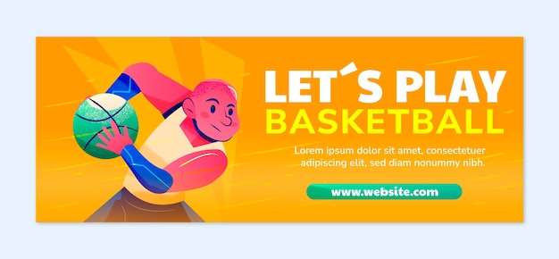 Gradient Texture Basketball Facebook Cover – Free Download