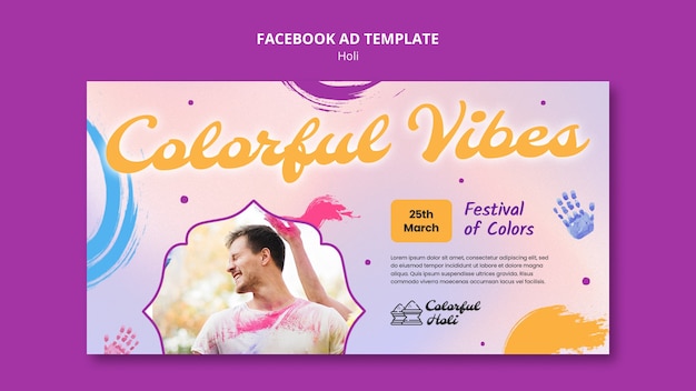 Holi Festival Celebration Facebook Template – Free Download