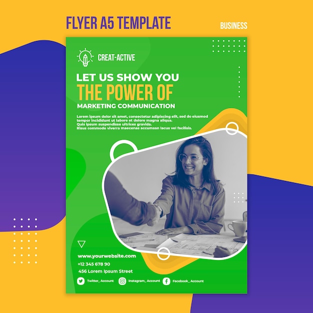 Business Print Template with Photo – Free Download