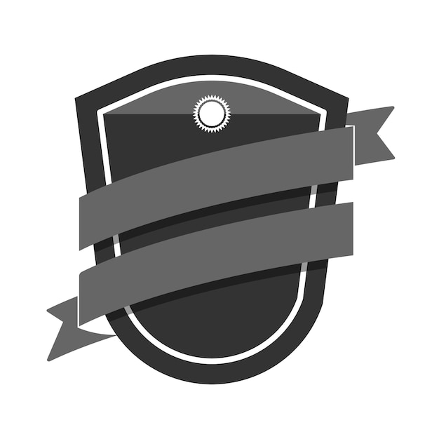 Gray Badge Embellished with a Banner – Free Download