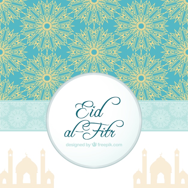 Ornamental Background for Eid al-Fitr with Abstract Shapes – Free Download