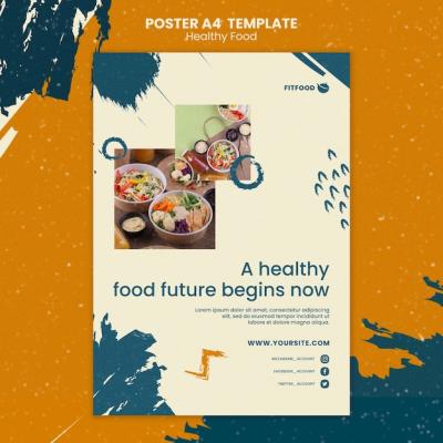 Healthy Food Poster Template – Download Free Stock Photo