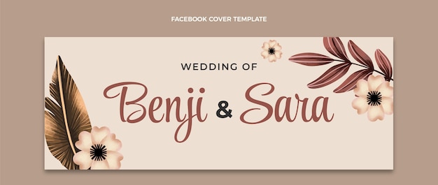 Watercolor Boho Wedding Facebook Cover – Free Download