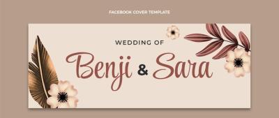 Watercolor Boho Wedding Facebook Cover – Free Download