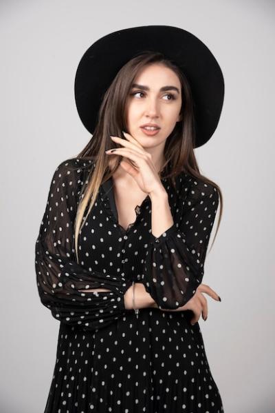 Young Stylish Woman in Black Hat – Free Stock Photo for Download