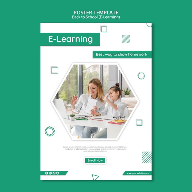 Creative E-Learning Flyer Template – Free Download