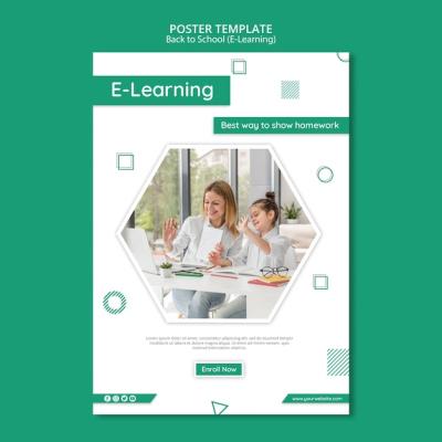 Creative E-Learning Flyer Template – Free Download