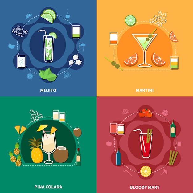 Cocktail Icon Set – Free Stock Photos for Download