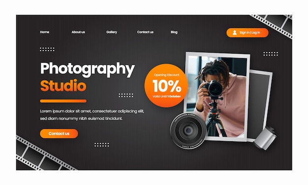 Landing Page Template for Photography Careers and Hobbies – Free Download