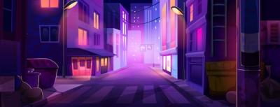 Neon City Street at Night – Free Stock Photo, Download Free