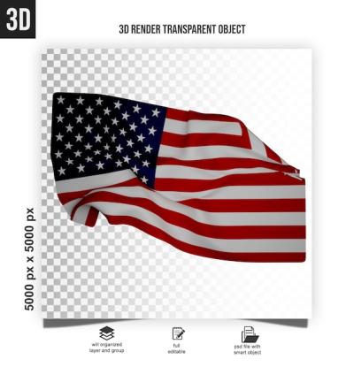 American Flag on Transparent Background for 4th of July – Free Download