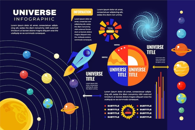 Spaceships and Planets Universe Infographic – Free Download