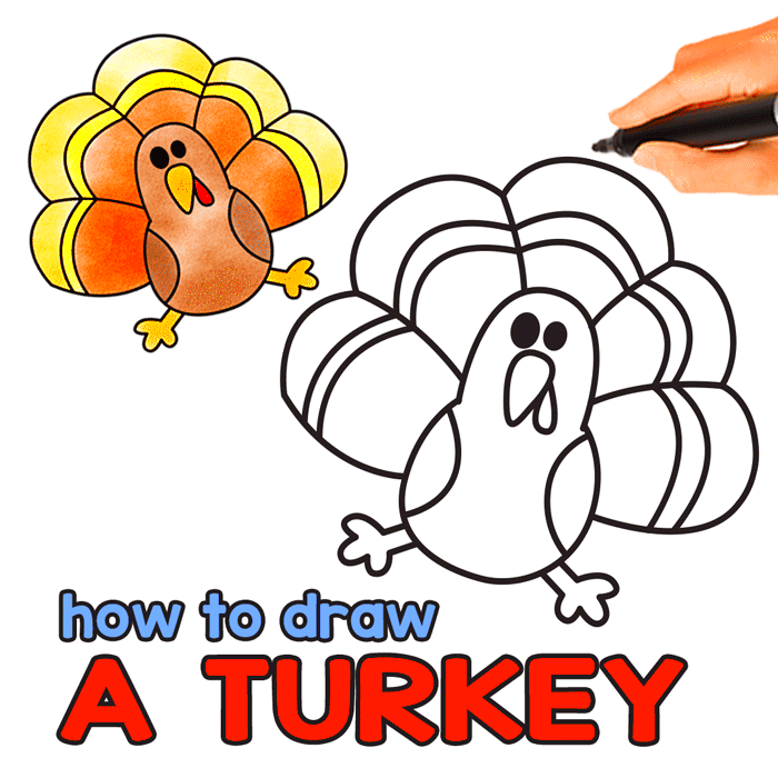 How To Draw A Turkey Step By Step For Kids