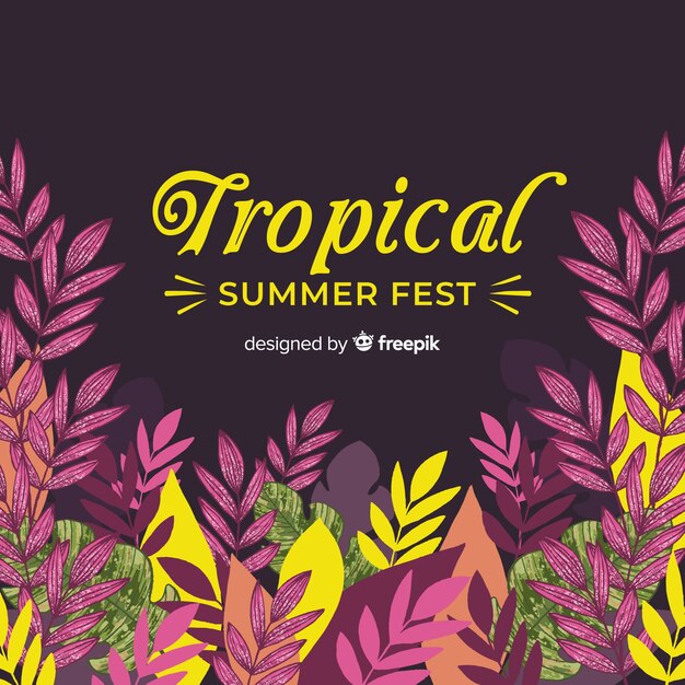 Hand Drawn Tropical Background – Free Download for Stunning Vector Templates