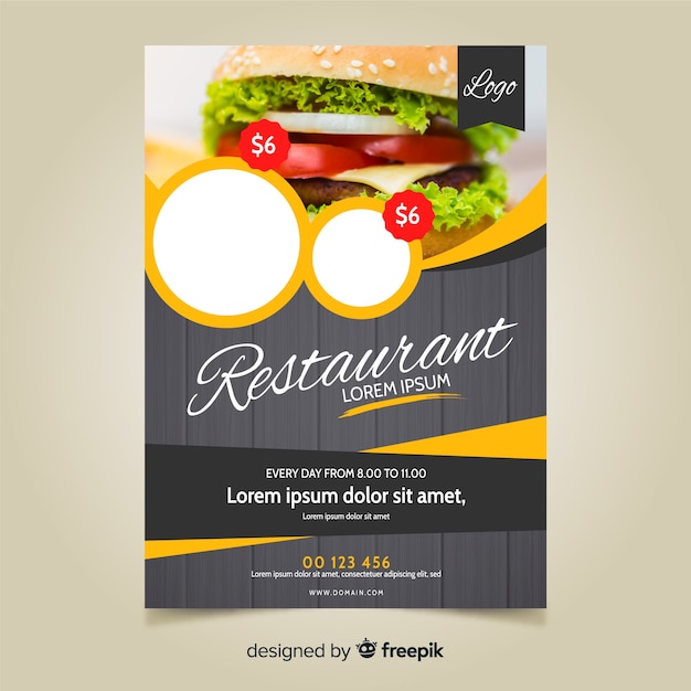 Modern Fast Food Restaurant Flyer Template – Free Download