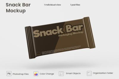 Chocolate Snack Bar Packaging Mockup Design – Free Download