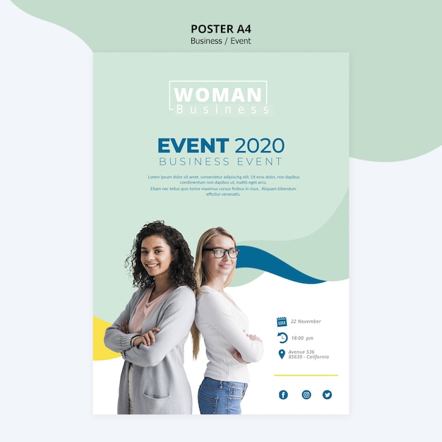 Business Woman Poster Template – Free to Download