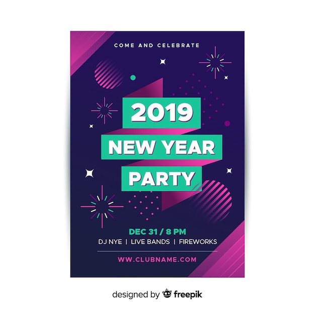 New Year 2019 Party Flyer – Free Download