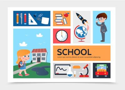 Flat Education Infographic Template – Free Download