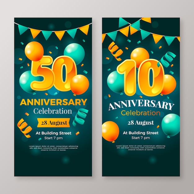 Gradient Anniversary Template Design – Download Free Stock Photo