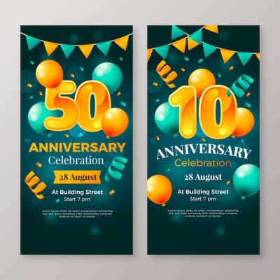 Gradient Anniversary Template Design – Download Free Stock Photo