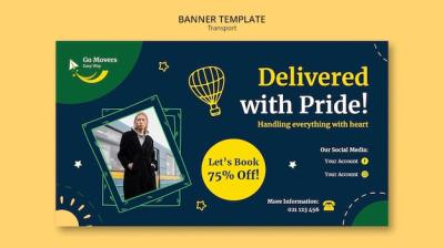 Transportation Service Banner Template – Free Download