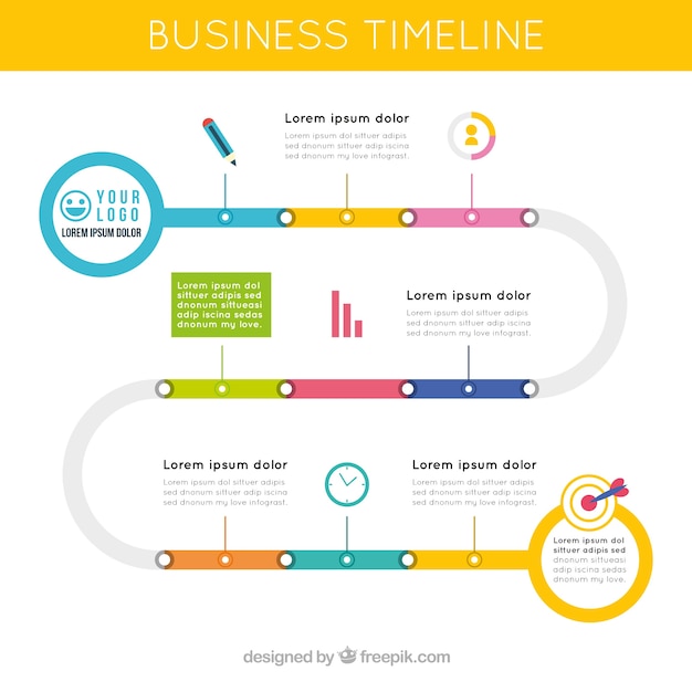 Flat Timeline Concept – Free Download