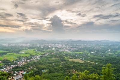 Stunning Aerial View of the City from a Mountain Peak – Free Download