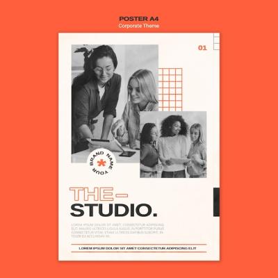 Corporate Studio Vertical Poster Design – Free Download