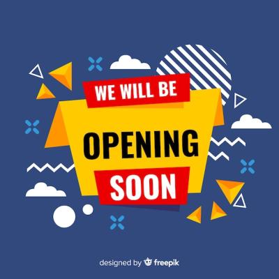 Flat Style Opening Soon Background – Free Download