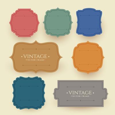 Vintage Frame Labels Set in Retro Colors – Free to Download