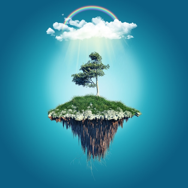 Fictitious Floating Island – Free Download Stock Photo