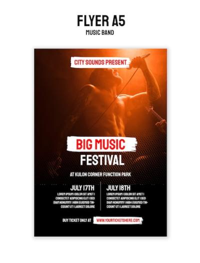 Music Band Template Design – Free Download