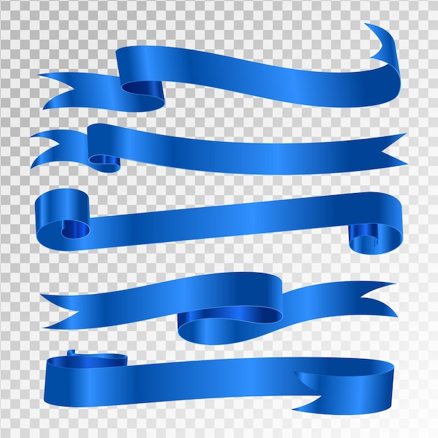 Blue Ribbon on Transparent Background – Free to Download