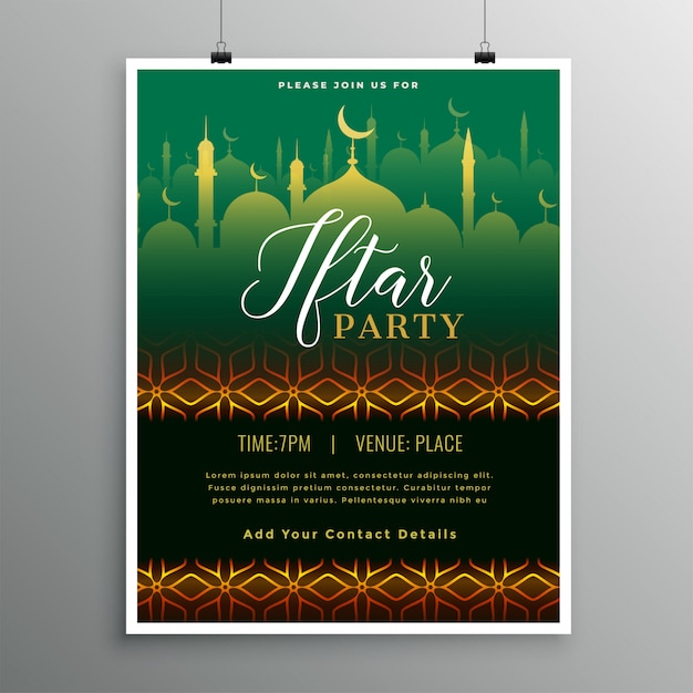 Beautiful Iftar Party Invitation Template – Free Download