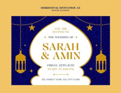 Muslim Wedding Template Design – Free Download