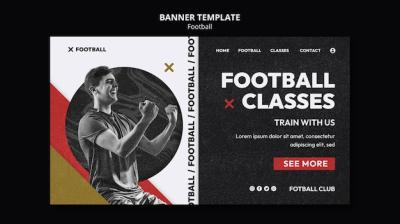 Flat Design Football Template – Free to Download