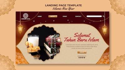 Islamic New Year Landing Page Template – Download Free Stock Photo