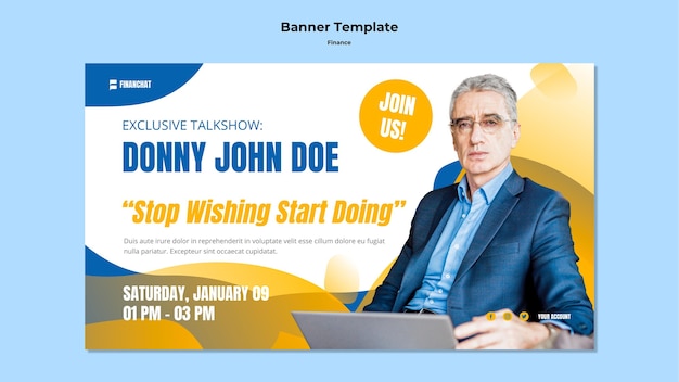 Horizontal Banner Template for Business and Finance Seminar – Free Download