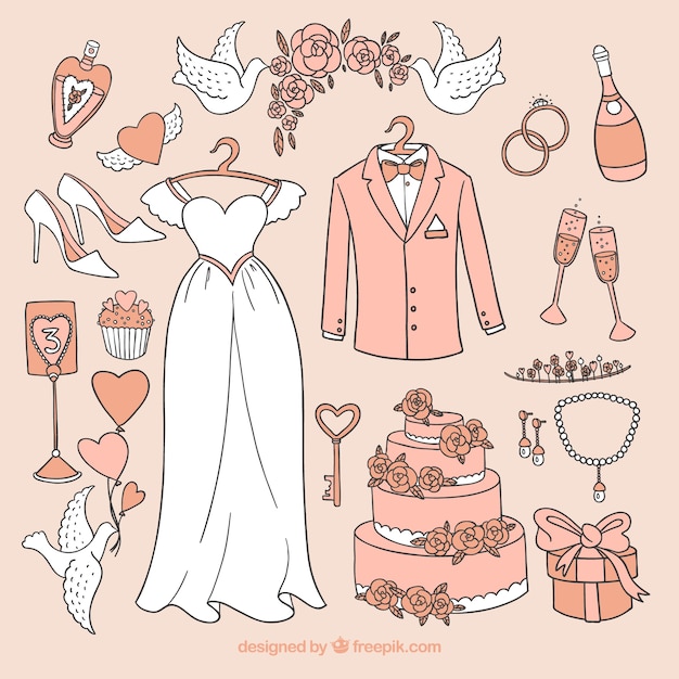 Hand Drawn Wedding Elements for Your Projects – Free Download