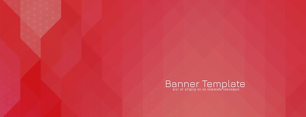 Soft Red Polygonal Triangular Mosaic Pattern Banner Design Vector – Free Download